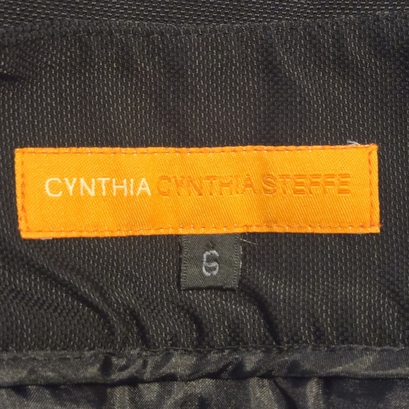 Cynthia Steffe Black Retro Pique Knit Ruffle Trim A Line Skirt Size 6 - Picture 8 of 8